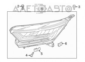 Farul din față dreapta goală Honda CRV 20-22 LED