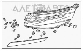 Far dreapta față asamblată Honda Clarity 18-19 SUA LED