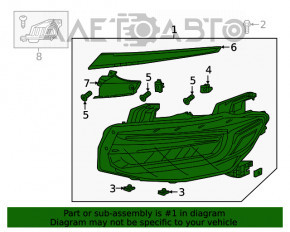 Far dreapta față asamblată Honda Insight 19-22 LED