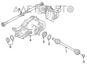 Diferențialul spate reductor BMW 7 G11 G12 16-22 3.0 77k, uzat, emulsie, pentru piese