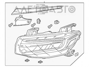 Far stânga față completă Honda Insight 19-22 LED