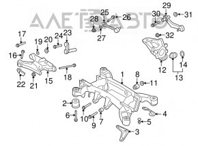 Piulița de fixare a brațului inferior spate dreapta BMW X5 F15 14-18 304mm