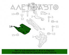 Protecția brațului inferior spate stânga BMW 7 G11 G12 16-22 nou OEM original