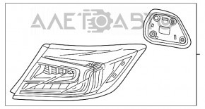 Фонарь внешний крыло правый Honda Clarity 18-19 usa