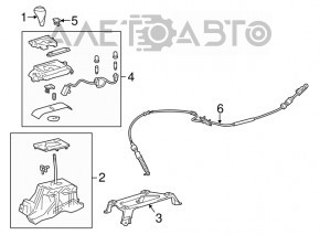 Ручка КПП Lexus ES300h ES350 13-18 кожа черная с хромом, затерта кожа