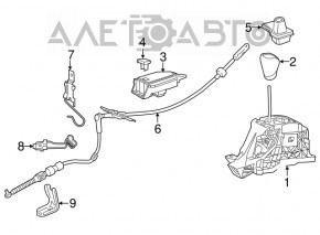 Ручка КПП Lexus RX350 RX450h 16-22