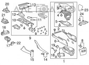 Ручка КПП Lexus NX300 NX300h 18-21 кожа черная