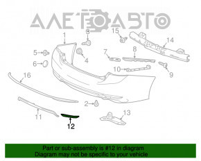 Reflectorul spate al barei de protecție dreapta Honda Accord 16-17