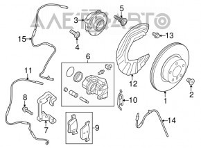 Capacul discului de frână față stânga BMW X3 F25 11-17 nou OEM original