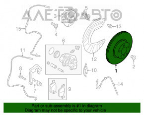 Placă de frână față stânga BMW X3 F25 11-17 330/26mm, ruginită