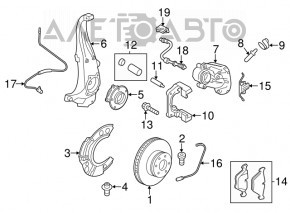 Диск тормозной передний левый BMW 5 F10 11-16 348/36мм OEM