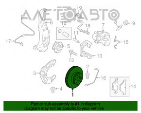 Диск тормозной передний правый BMW 5 F10 11-16 348/30мм