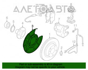 Кожух тормозного диска задний правый BMW 3 F30 12-18 под 1 поршень