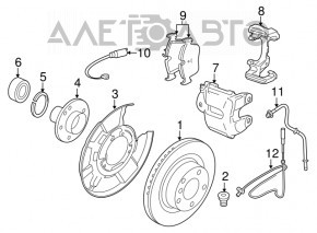 Capacul discului de frână din spate dreapta BMW 3 F30 12-18 cu 1 piston.