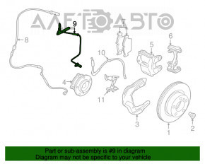 Senzor ABS față stânga BMW 3 F30 12-18 RWD fără control de croazieră adaptiv.