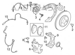 Suportul frontal stânga pentru BMW X1 F48 16-22