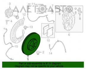 Placă de frână față stânga BMW 7 G11 G12 16-22 348/36mm