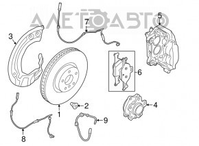 Plăcuțe de frână față 4 bucăți BMW 5 G30 17-23 cu senzor de 12,5 mm.