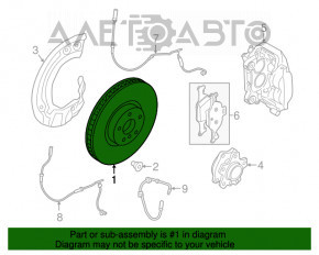 Disc frana fata stanga BMW 5 G30 17-23 348/30mm ruginit