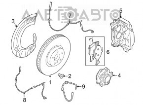 Disc frana fata stanga BMW 5 G30 17-23 348/30mm ruginit