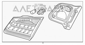 Lampa interioară pentru capacul portbagajului stânga Honda Accord 16-17 hibrid, rest, zgârieturi