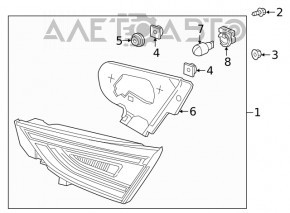 Lampa interioară pentru capacul portbagajului stânga Honda Insight 19-22, nou, original