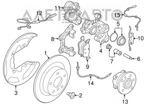 Кожух тормозного диска задний левый BMW X1 F48 16-22