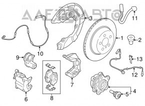 Placă de frână spate dreapta BMW 7 G11 G12 16-22 345/24mm