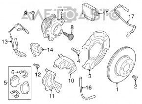 Plăcuțe de frână spate 4 buc BMW 5 G30 17-23 cu senzor de 11 mm.