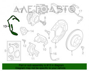 Senorul de uzură a placuțelor de frână din spate dreapta pentru BMW X3 G01 18- nou, original OEM.