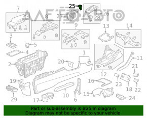 Butonul de parcare Honda Civic X FC 16-21 negru.