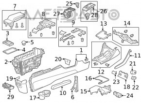 Butonul de parcare Honda Civic X FC 16-21 negru.