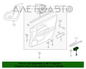 Controlul geamului electric din față, stânga, pentru Honda Accord 13-17, negru, 2 butoane, automat, cu iluminare