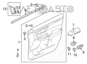 Controlul geamului electric din partea dreapta față a Honda CRV 17-22