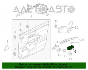 Controlul geamului electric din față dreapta Honda Clarity 18-21 SUA