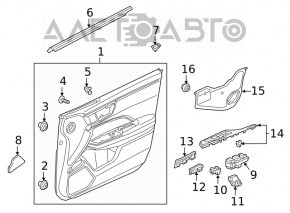 Controlul geamului electric din față dreapta Honda Clarity 18-21 SUA