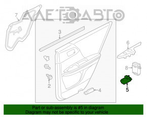 Controlul geamului electric din spatele stânga al Honda Accord 13-17 negru, manual