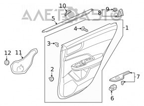 Controlul geamului electric din spate dreapta Honda Clarity 18-21 SUA