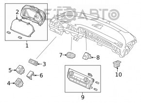 Butonul de deschidere a capacului rezervorului de combustibil al modelului Honda Insight 19-22.