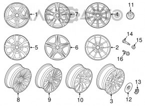 Roată de 18 inch, stilul 281, BMW 5 F10 09-17, 8x18