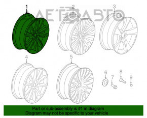 Roată de 20 de inci, stilul 464, BMW 5 F10 09-17, 9x20