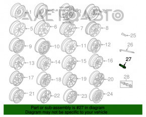 Болт колесный d17 M12x1.5 BMW 335i e92 07-13