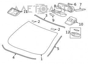 Husa oglinzii interioare pentru Honda Civic X FC 17-21 pentru camera, neagra