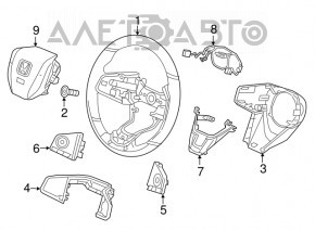 Butonul de control de pe volanul drept al Honda Civic X FC 19-21 pentru controlul de croazieră adaptiv.