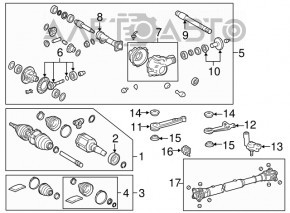 Arborele cardanic al cardanului din față pentru Lexus GX470 03-09.