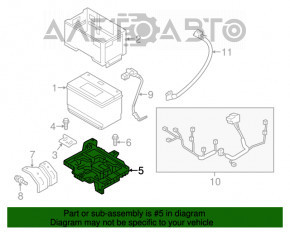 Palet pentru baterie Hyundai Santa FE Sport 17-18 sub 80A