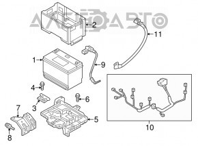 Palet pentru baterie Hyundai Santa FE Sport 17-18 sub 80A