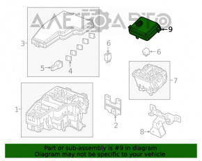 Capacul cutiei de siguranțe sub capotă pentru Honda Insight 19-22, mic