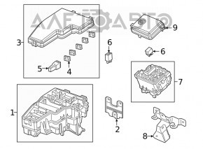 Capacul cutiei de siguranțe sub capotă pentru Honda Insight 19-22, mic