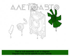 Paletele ventilatorului de răcire dreapta pentru Acura ILX 13-15.